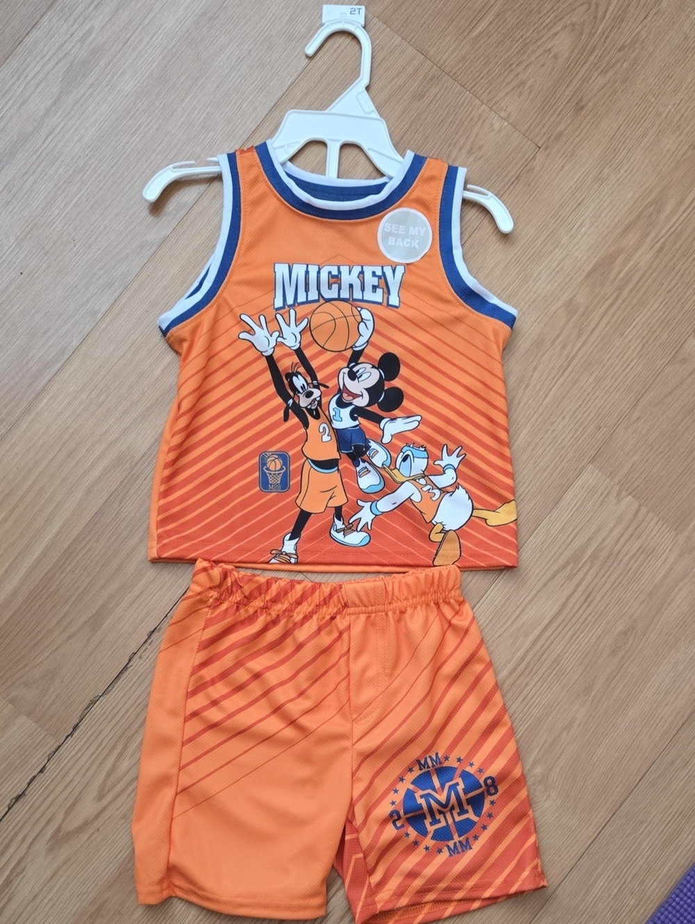 Disney Orange Mickey Basketball Tank & Shorts Set